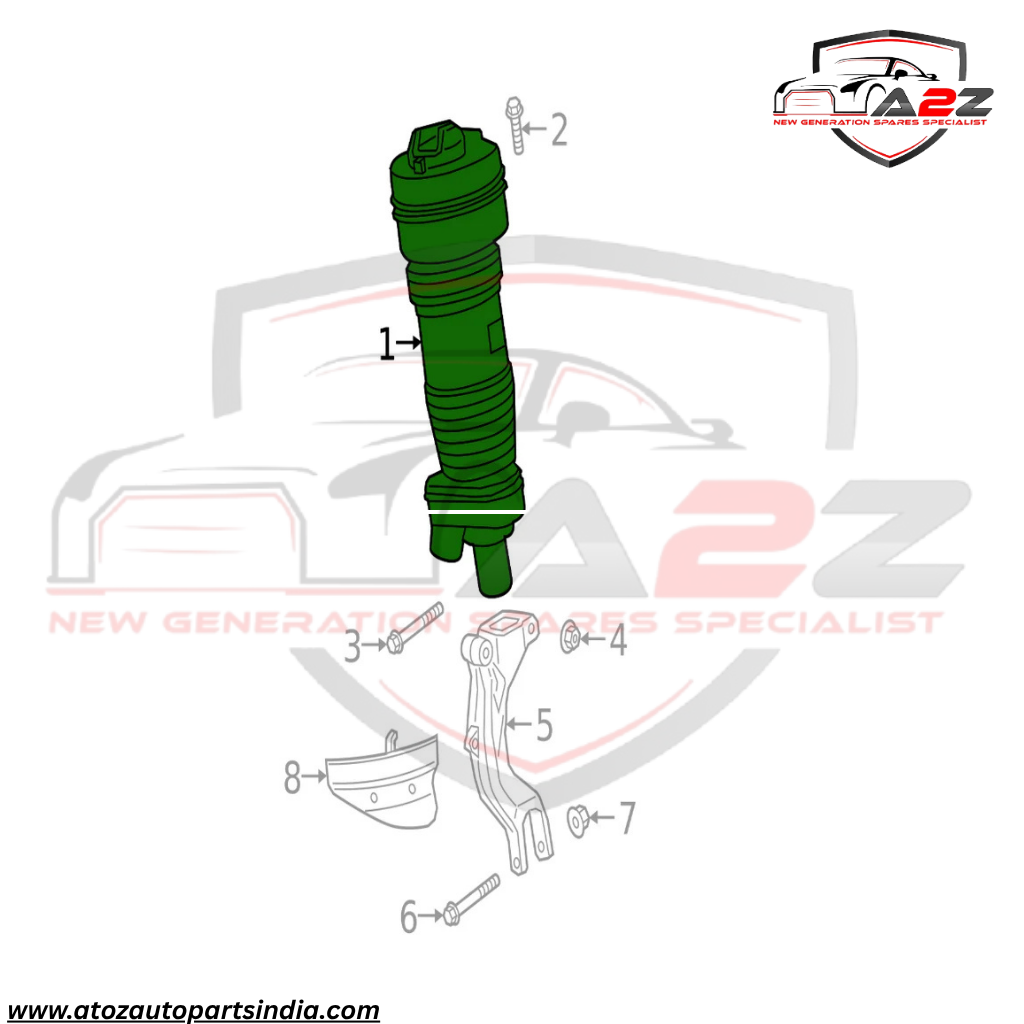 Front Left Air Suspension Shock Absorber Strut 9Y0616039B Compatible With PORSCHE CAYENNE (9YA) (2017-23)