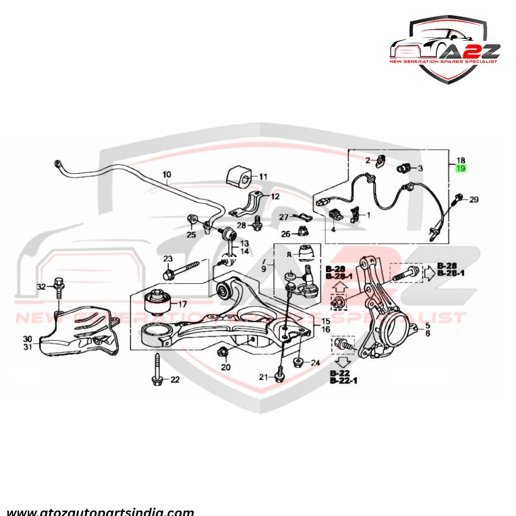Front Left ABS Wheel Speed Sensor 57455SNA003 57455SNA013 Compatible With HONDA CIVIC