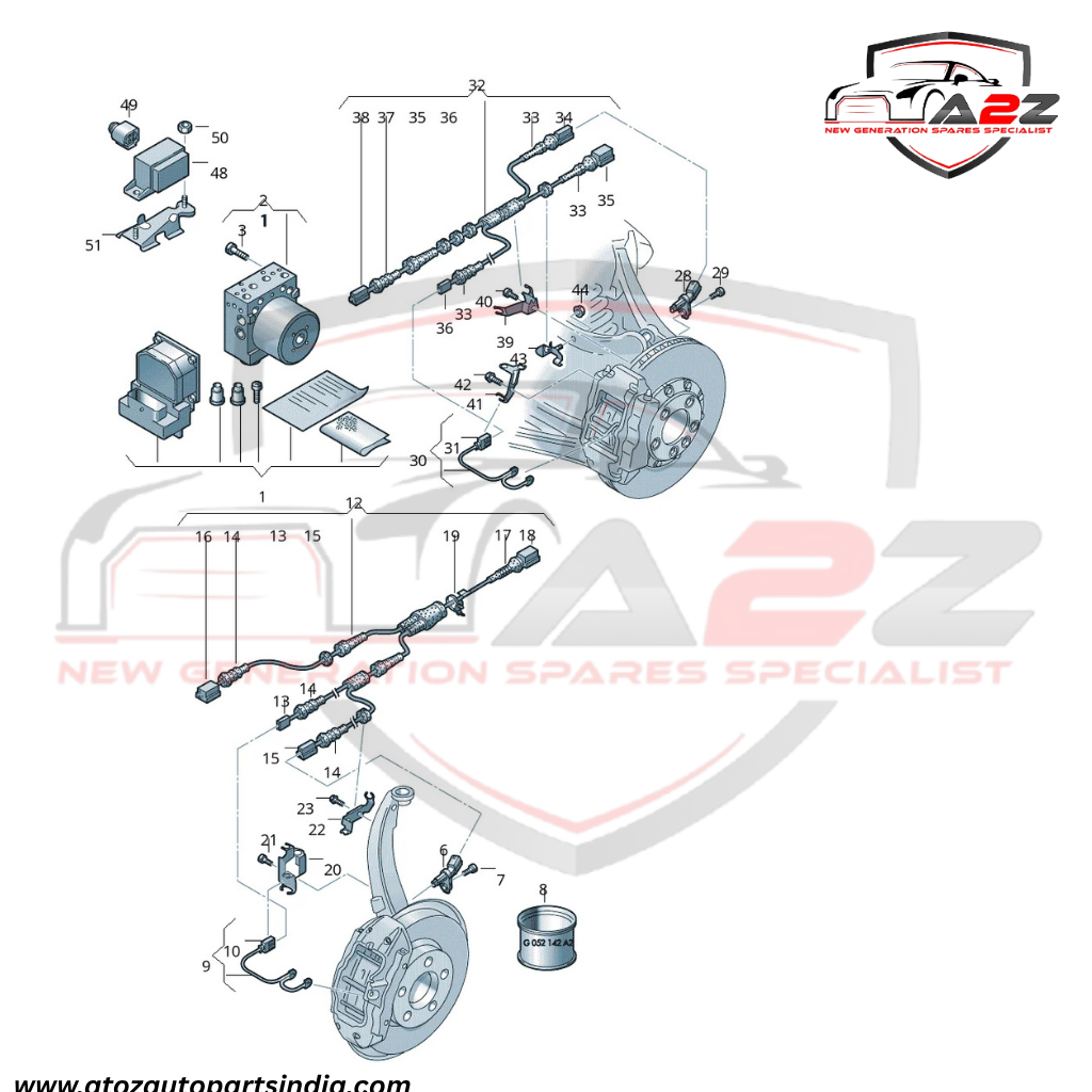Front Left/Right ABS Wheel Speed Sensor WHT005651 WHT005651A 7P0927807 7P0927807A  Compatible With AUDI Q7 4LB