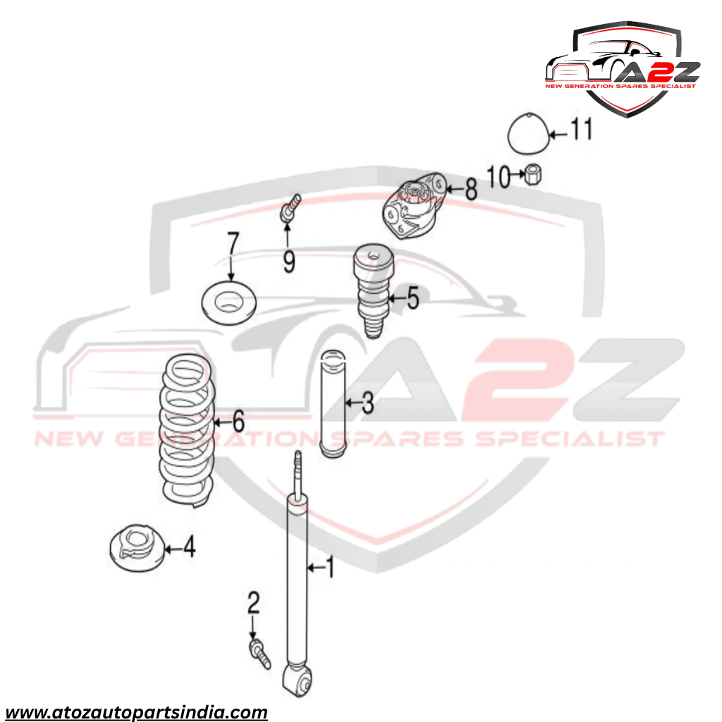 Rear Air Suspension Shock Absorber Strut 8J0513025F 8J0513025E 8J0513025A 8J0513025C Compatible With AUDI TT (2006-14)
