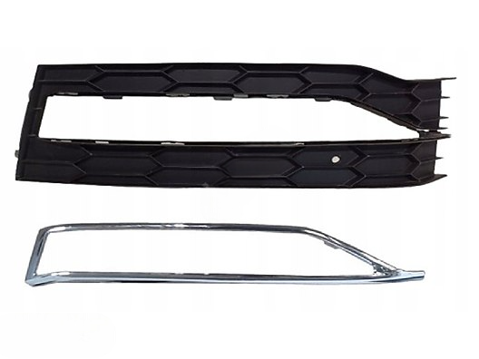 Fog Lamp Cover Set (With Chrome) Left 3V0853665B 3V0853767D & Right 3V0853666B 3V0853768D Compatible With Skoda Superb (2019-2024) Tag No.1163