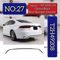 Glossy Black Rear Bumper Chrome T2H49208 Compatible With Jaguar XF (2021-2024) Tag No.27