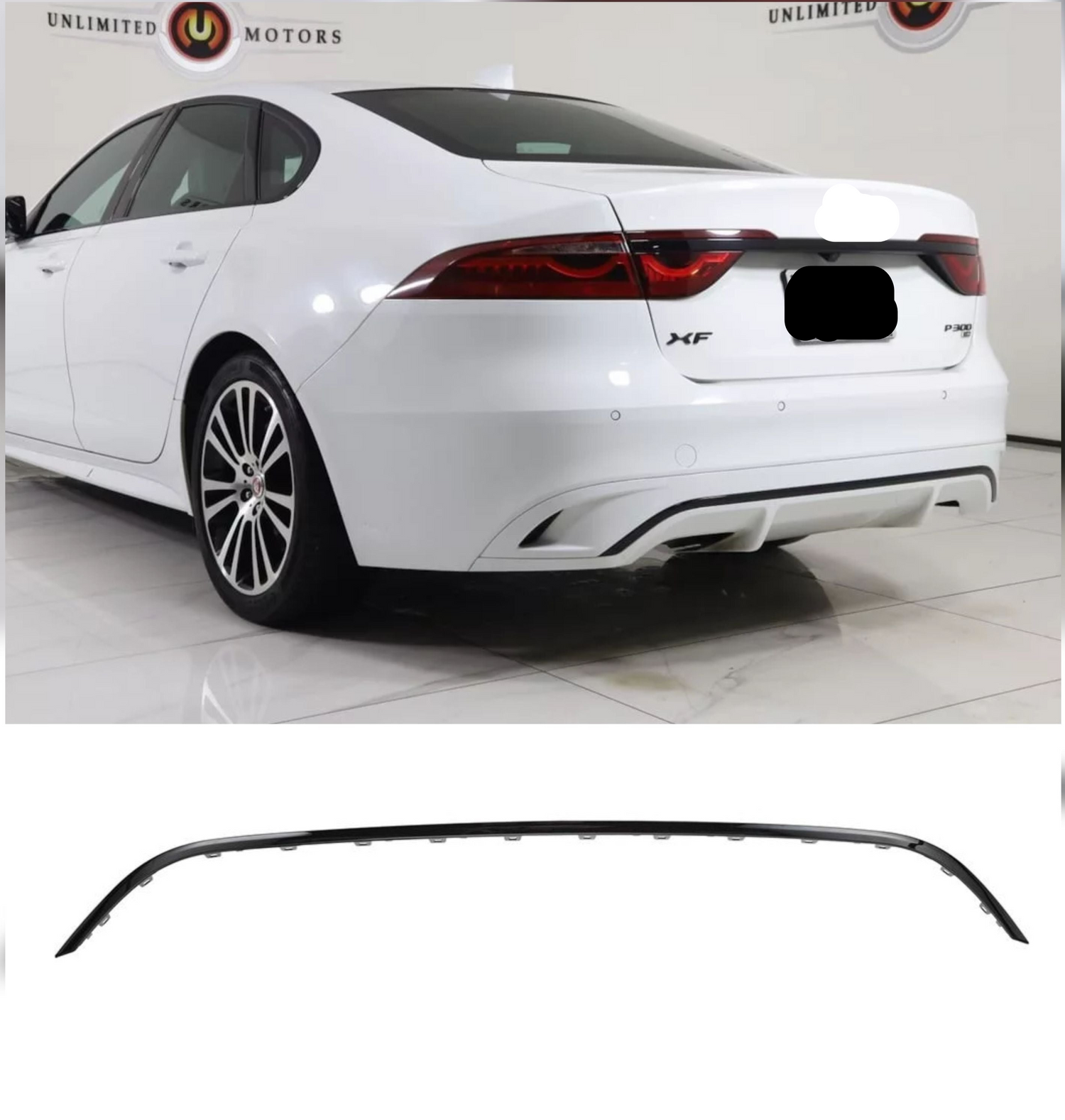 Glossy Black Rear Bumper Chrome T2H49208 Compatible With Jaguar XF (2021-2024) Tag No.27