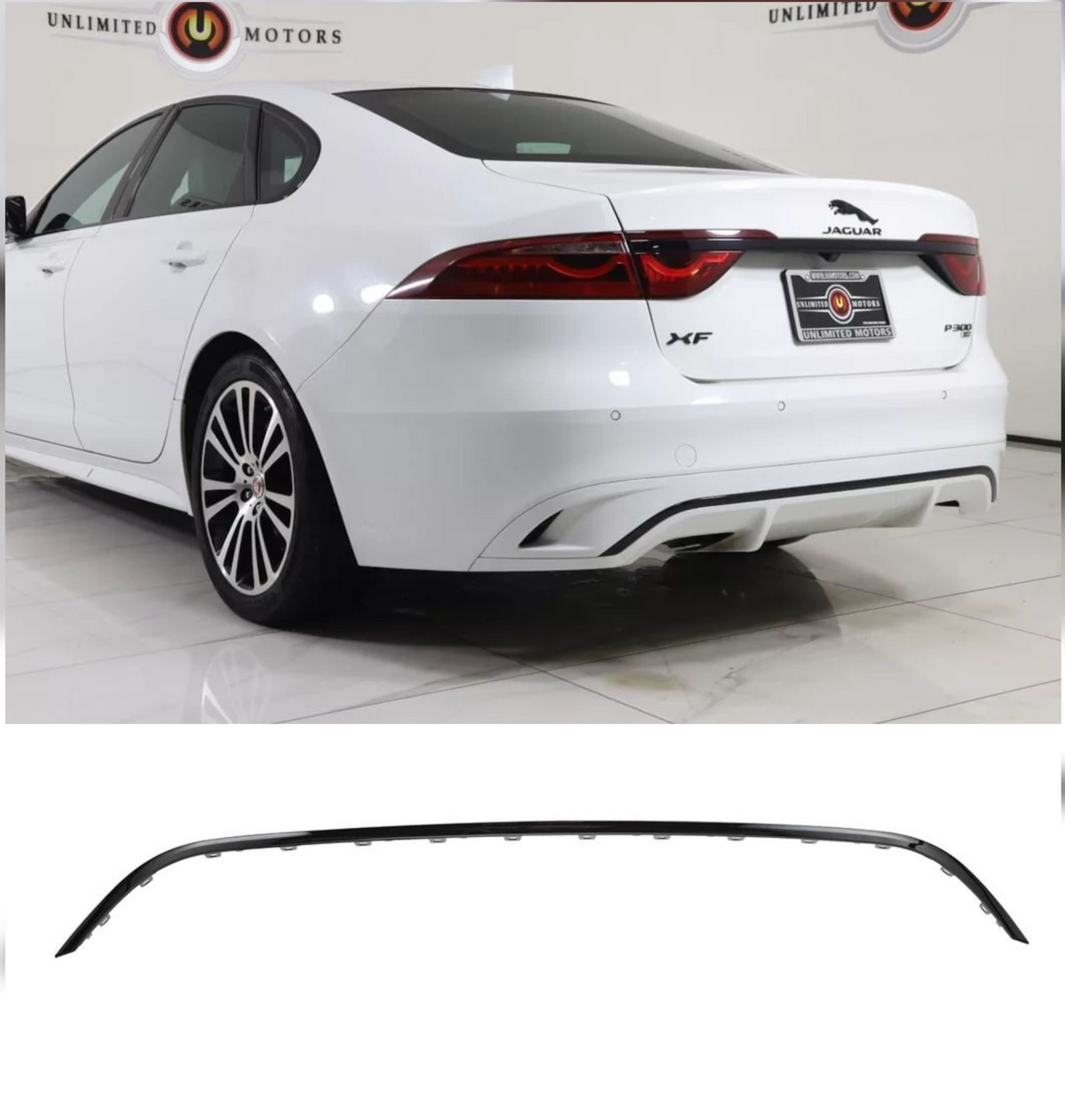 Glossy Black Rear Bumper Chrome T2H49208 Compatible With Jaguar XF (2021-2024) Tag No.27