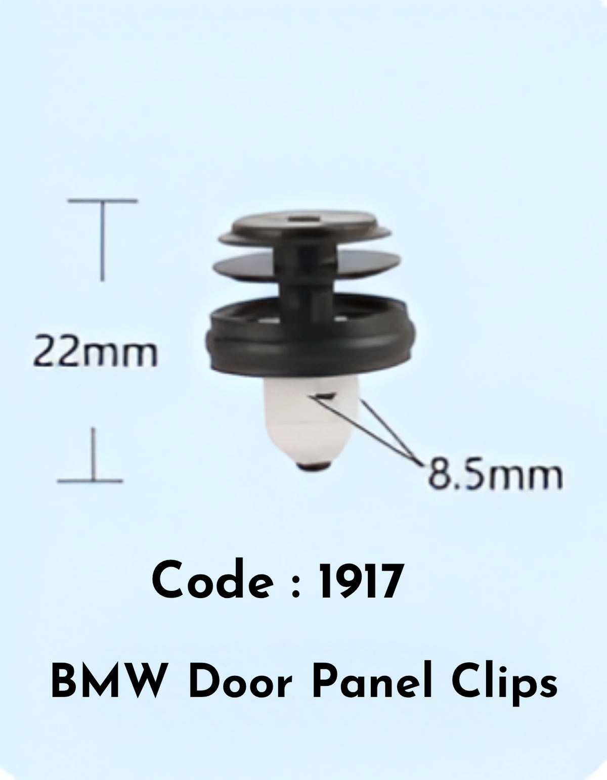 Door Panel Clips (Set of 10) Code:1917 Compatible with BMW