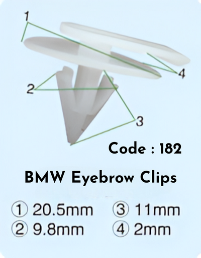 Eyebrow Clips {Set Of 10} Code:182 Compatible With BMW