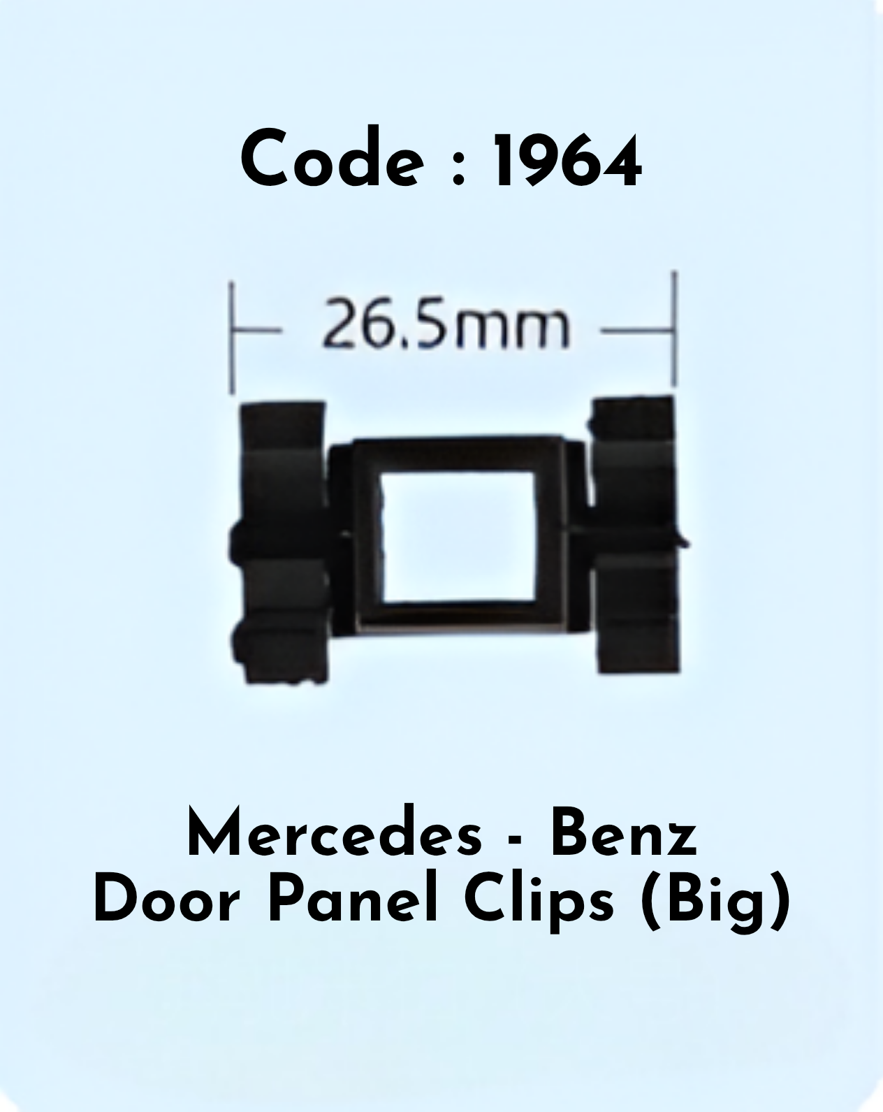 Door Panel Clips (Set of 10) Code:1964 Compatible With Mercedce Benz